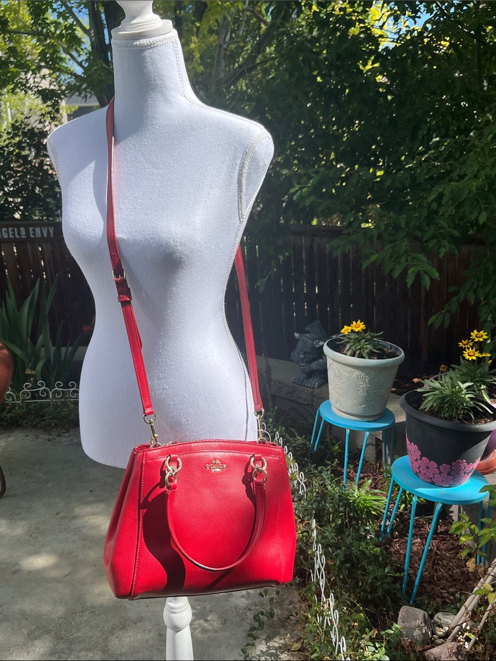 Coach Christie Carryall in Bold Red with Gold-Tone Hardware